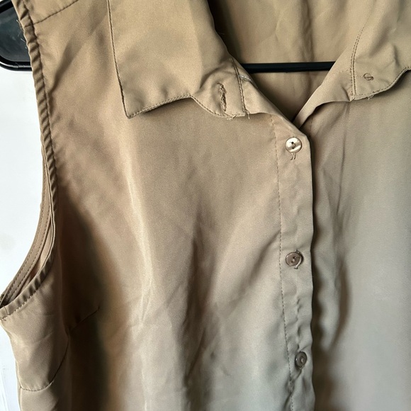 Jon & Anna Tan Button Down Shirt with Notched Collar - Picture 5 of 5